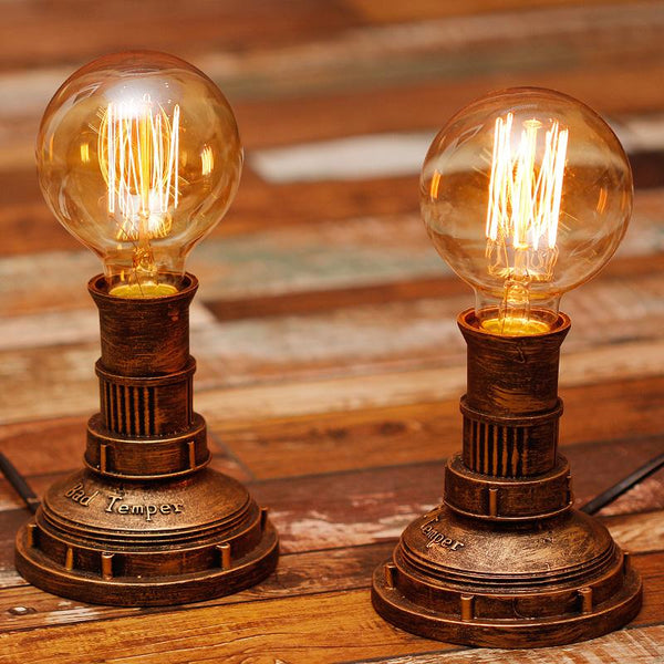 Old Fashioned Wooden Desk Lamp