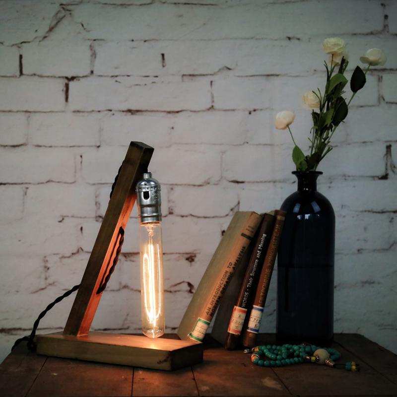 Wooden Retro Creative Table Lamp