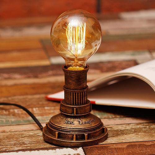 Old Fashioned Wooden Desk Lamp