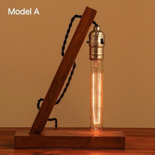Wooden Retro Creative Table Lamp