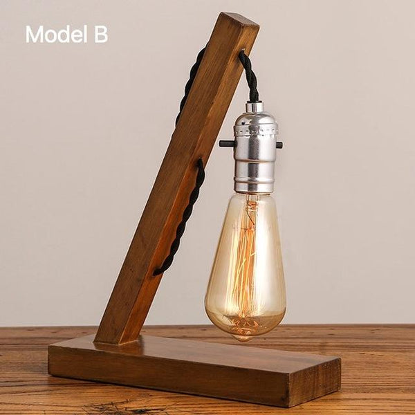 Wooden Retro Creative Table Lamp